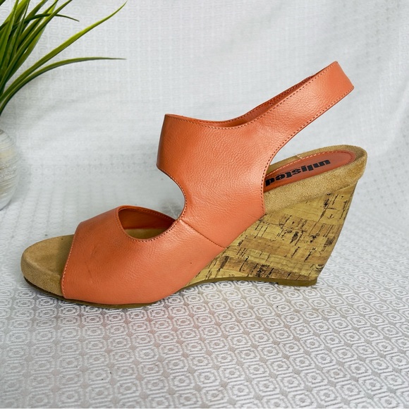 Unlisted Peach Platform Wedge Faux Leather Sandal With Velcro Ankle Closure - Picture 2 of 9